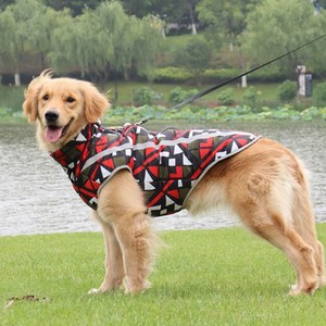 미카펫 강아지패딩 소형 중형 대형견 겨울옷 경량조끼, 기하학레드/5XL