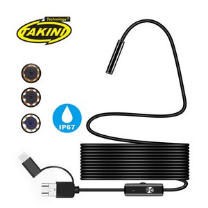 타키니 1080p 고화질 LED 공업용 배관 내시경 1M 2M 3.5M 중, 1개