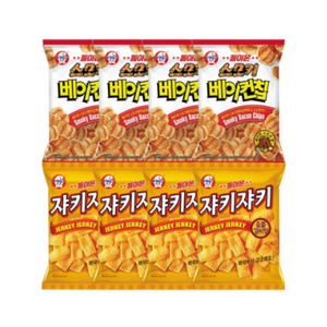 빙그레 스모키 베이컨칩 70g 4개 + 쟈키쟈키 70g 4개, 1개