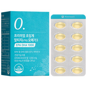 뉴트리모어 프리미엄 초임계 알티지 오메가3 EPA DHA 1000 39g, 60정, 1개