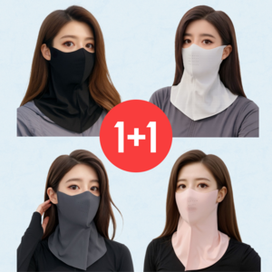 온더굿즈 1+1 자외선 차단 스포츠 마스크 얼굴 햇빛 가리개 골프 등산 자전거 UV차단 페이스 스카프, 핑크+딥 그레이, 1개