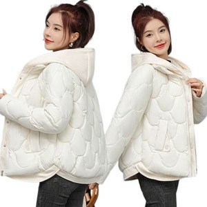 후드 페이크 투피스 다운 패딩 여성 숏 경량 점퍼 패딩 코트 오버핏