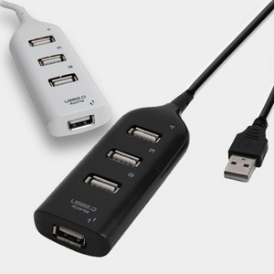 4포트 멀티USB허브 컴퓨터 노트북 USB-4PORTS 벌크, 블랙, 1개