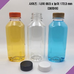 [보틀스] 500페트병 500미리 500ml 500cc 사각페트병 주스병 우유병 플라스틱병 빈페트병 페트공병 국산 공장직영, 골드(38파이), 1개