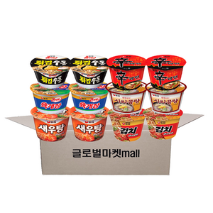 글로벌마켓 농심 사발면 큰컵모음, 큰컵 농심 6종 x 12개, 1세트