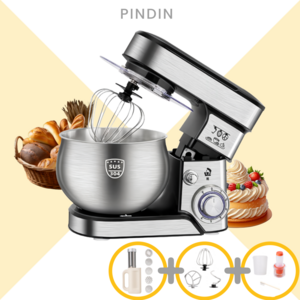 PINDIN 대용량 반죽기 휘핑기 베이킹 스탠드 믹서 전동 다기능 스테인리스 제면기증정, PINDIN 프리미엄 반죽기 1200W