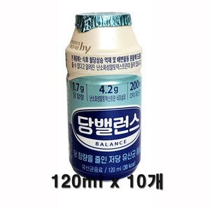 한국야쿠르트 당밸런스 120ml X 10개/저당 유산균음료/아이스포장무료, 10개