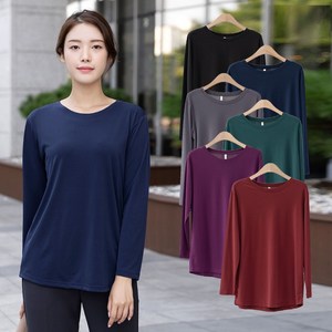 모슬린 엄마옷 라운드무지티셔츠 TS109151 마담 미시옷 중년여성의류 빅사이즈 50대 60대여성옷