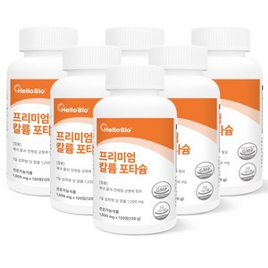 헬로바이오 프리미엄 칼륨 포타슘, 6개, 120정