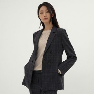 [지센 위비스] [지센] 글리터 체크 테일러드 자켓 LFJKMA03_DG