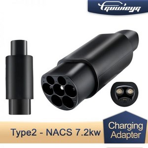 GUWIEYG 타입 2-테슬라 어댑터 AC 7.2KW 2 EV 충전기 테슬라 모델 S/X/3 어댑터에 적합, 1개, 1) Type2 to NACS 7.2KW