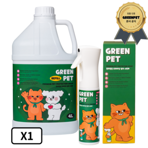 그린펫 펫 프로텍션 스프레이 탈취소독제, 300ml 본품 + 4리터 리필, 1세트, 4300ml
