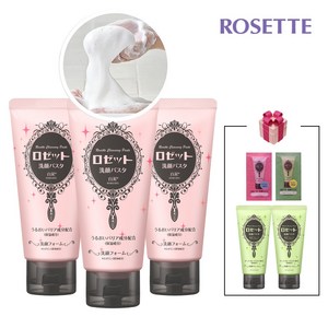 [사은품증정] ROSETTE 로제트 세안 파스타 화이트머드 건성피부용 저자극 일본폼클렌징 일본세안제 180g, 180gX3개, 1개