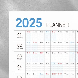 2025년 한장 연간 플래너 달력 (벽걸이 포스터형 계획표), 2025년 한장 플래너 A2