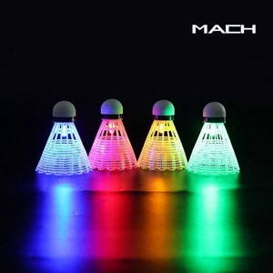 MACH LED배드민턴 셔틀콕 4P세트+케이스 포함, 단품, 1세트, 4개입