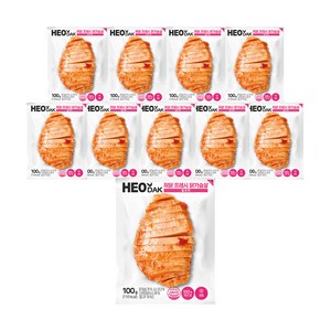 허닭 프레시 슬라이스 닭가슴살 칠리맛, 100g, 10개