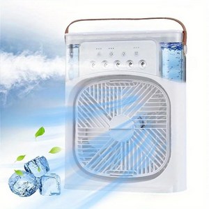 에어 무소음 수냉식 선풍기 5 선풍기 스프레이 에어컨 소형 가습 냉방 홀 쿨러, [02]WHITE, 1개