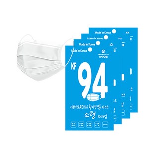 국내 생산 아로하 숨쉬기 편한 여름용 KF94 미세먼지 평판 마스크 소형 100매 (10매 X 10개), 10개, 화이트, 1개