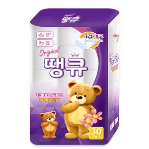 Oiginal 땡큐 화장지 3겹 30롤 x 1팩 휴지, 1개