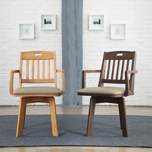 [리비니아] 노블 회전 원목 팔걸이 식탁의자 1개 2colos, 내츄럴