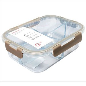 [소하루] 락앤락 유리 밀폐 용기 반찬통 보관통 4칸 1520ML 보관용기 (SM8BCEEE), 소하루☞ 본상품선택, 1개