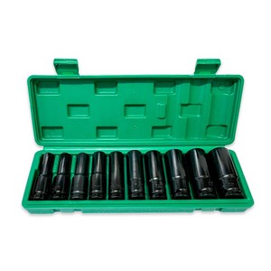 롱복스 대형 소켓 8~24mm 78mm 1/2인치 소켓렌치 10P 육각 롱 너트 공구 자동차 정비 크롬 바나듐강 특수강 타이어 휠너트, 10P롱복스세트, 10개