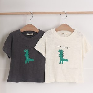 아동 티라노반팔티 아기 유아 남아 공룡 티셔츠