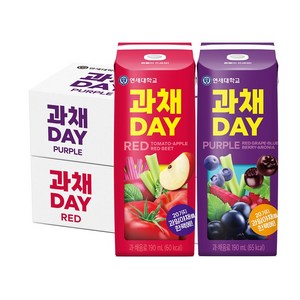 [연세] 과채데이 190ml 48팩(레드+퍼플), 1세트