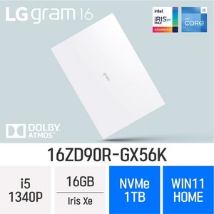 [오늘출발] LG전자 16그램 16ZD90R-GX56K - WIN11HOME *오피스밸류팩 + 무선마우스 사은품* 초경량 대학생 인강용 가벼운 노트북, WIN11 Home, 16GB, 1TB, 화이트