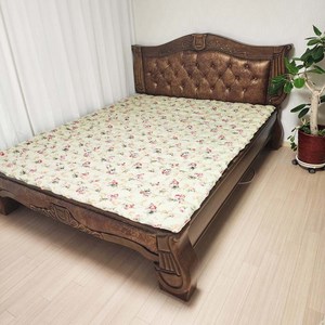 한이 순면선염프린트 돌침대매트 돌침대패드, 그린