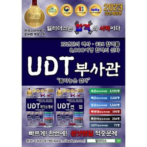 2023 밀리더스 UDT 부사관 특수전전단 실전모의고사 필기 문제집(최신판), 도서(인쇄판)-배송비포함 (+7000원)