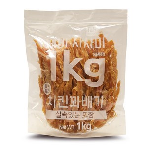 [Tabby]테비 사사미 실속형 포장 1kg, 테비 사사미 실속형 포장 1kg(치킨꽈배기), 1개