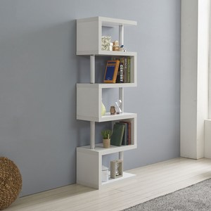 바이올렛퍼니쳐 좁은 공간 슬림 파티션 책장 가벽 장식장 5단, 화이트