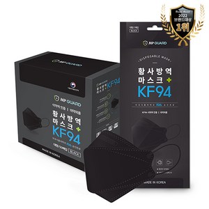 엠피가드 황사방역 마스크 대형 KF94, 블랙, 1세트, 50매입