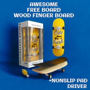 어썸 FREE BOARD 우드 DECK 핑거 보드 손가락 스케이트, MOBILE 옐로우, 1개