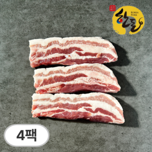 직통미트 한돈 두꺼운 삼겹살(냉장) 구이용20mm, 4개, 500g