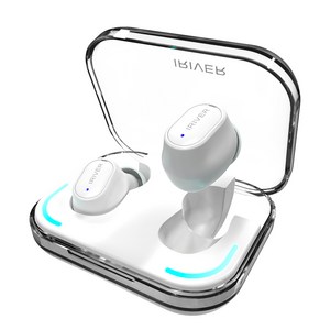 아이리버 무선이어폰 IHT-SP31 TWS이어폰 블루투스5.3 와이어리스 빠른연결 무통증 음악감상 통화이어폰 터치방식 간편한 조작 쉬운연결 편안한착용 클리어 LED충전케이스 유투브, 화이트