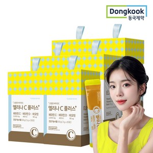 동국제약 고함량 비타민 엘리나C 2000 플러스 비타민C+비오틴+비타민D 레몬맛, 90g, 6개