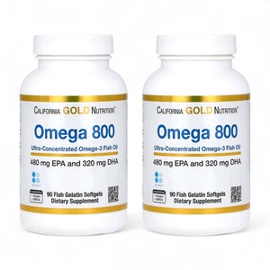 California Gold Nutrition 캘리포니아 골드 뉴트리션 Omega 800 오메가 1000mg 90소프트젤, 2개, 90정