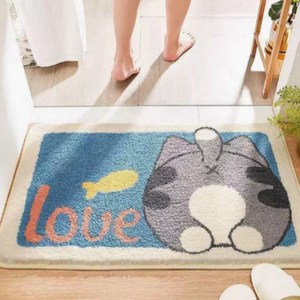 일상채움 뽀송 푹신한 욕실 캐시미어 라이크 발매트 40 x 60cm, 러브 고양이