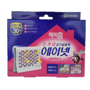 해피홈 에어넷 스탠드형 모기기피제, 2.85g, 4개