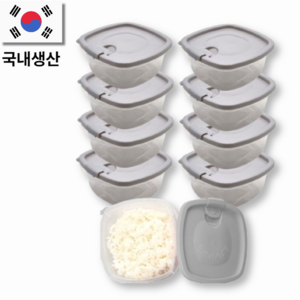 뚝땁 국산 전자레인지용 냉동밥보관 용기 350ml 8p, 1세트