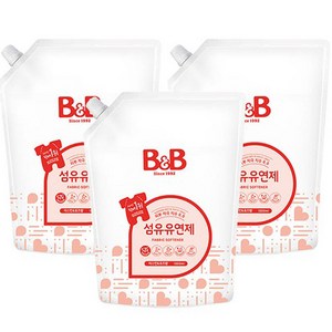 비앤비 섬유유연제 자스민 앤 로즈 리필, 1.5L, 3개