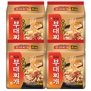 농심 보글보글 부대찌개면 127g, 16개