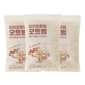 미친오트밀 오트뻥 뻥튀기, 3개, 100g