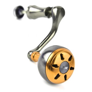 스피닝릴 파워 핸들 노브 세트 손잡이 교체 튜닝 다이와 호환 릴핸들 릴손잡이, 땡스 스피닝릴 파워핸들 골드(대), 1개