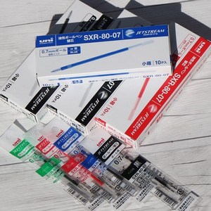 유니 제트스트림 3색/4색/멀티펜 0.7mm 리필심 1다스, 레드 1다스, 본상품선택