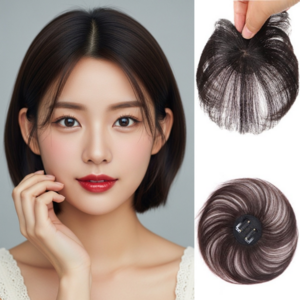 크로스몰 감쪽같은 여성용 정수리 부분가발 인모 2핀 20cm, 1개, 내츄럴브라운
