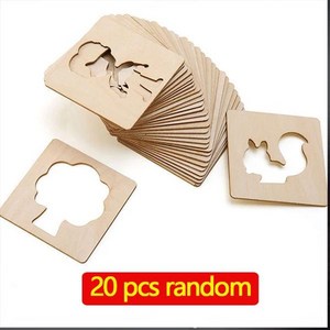 몬테소리 어린이 그림 장난감 나무 DIY 템플릿 스텐실 학습 교육 완구 선물 10 20 개, [02] 20Pcs set, 1개