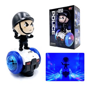 댄싱히어로 폴리스카 미러볼 360도 회전 사운드 춤추는 로봇 카 피규어 No.R02 움직이는 히어로 경찰 장난감 선물, 폴리스카(미러볼)